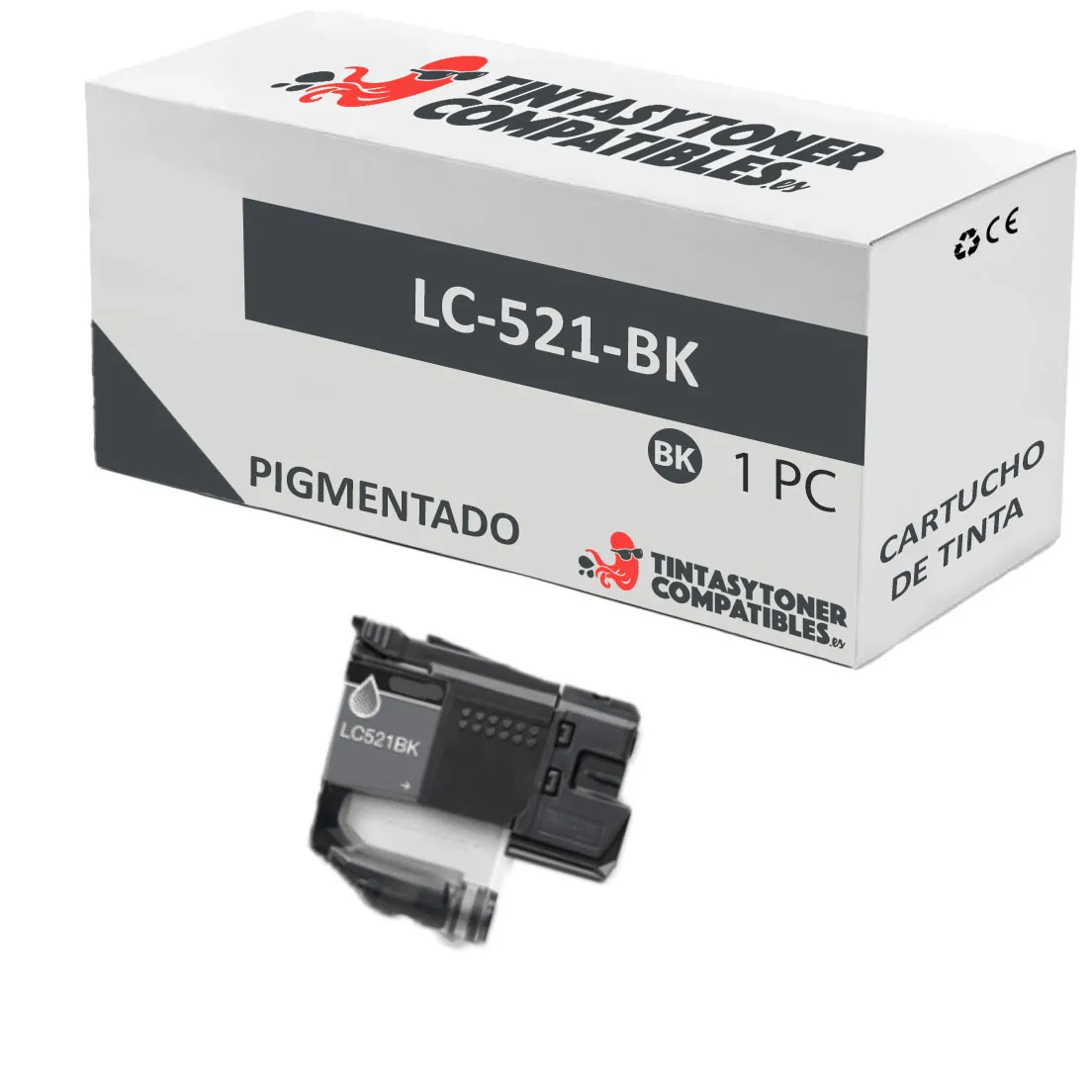 Cartucho de tinta compatible Brother BI-LC521BK · 500 páginas