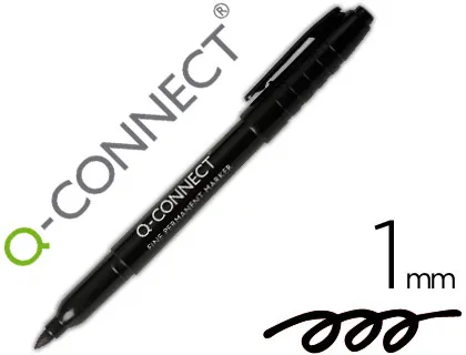 Rotulador Q-Connect fibra permanente 1,0mm negro