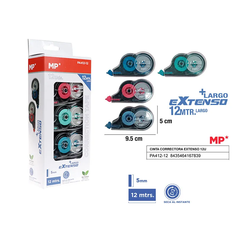 Cinta correctora extenso 5MMx12M 12U MP
