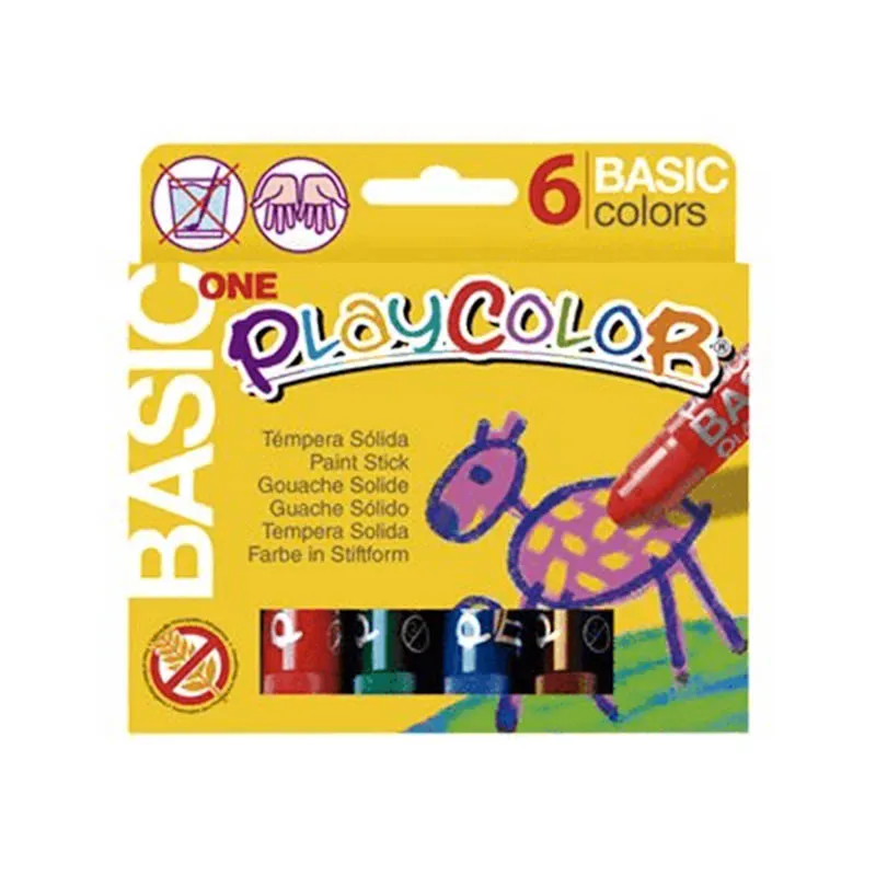 Témpera sólida playcolor basic 6 colores