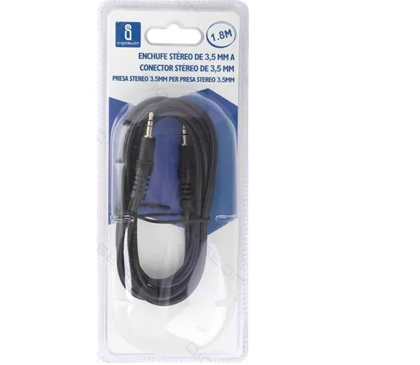 Cable audio estéreo Mini Jack 3.5mm (macho-macho) 1.80m