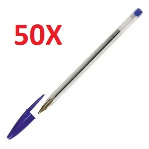 Pack 50 unidades Bic cristal bolígrafo de tinta azul