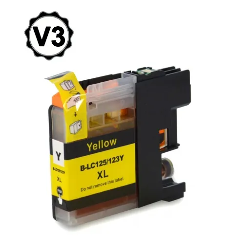Cartucho de tinta compatible Brother LC123Y Amarillo · 10 ml