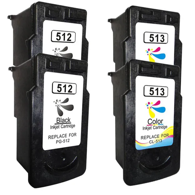Pack 4 cartuchos de tinta compatibles Canon CL-513/PG-512 negro