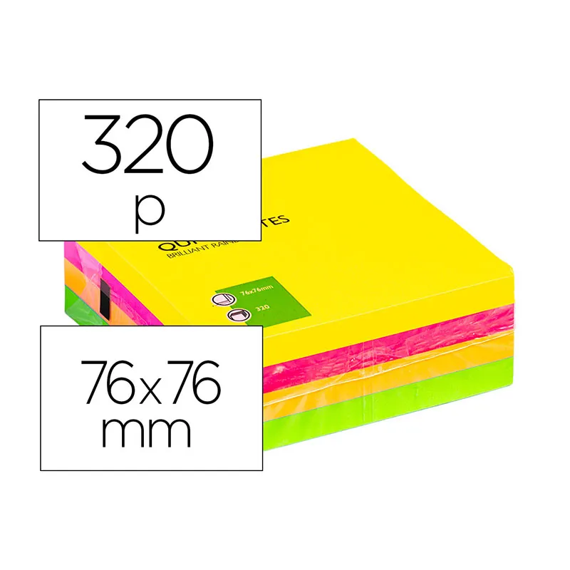 Q-Connect bloc notas adhesivas 75mmx75mm colores