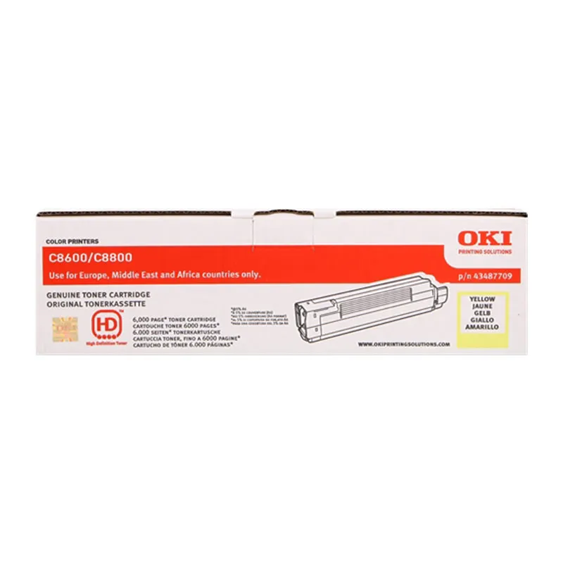 Tóner original OKI C8600 / C8800 amarillo · 43487709