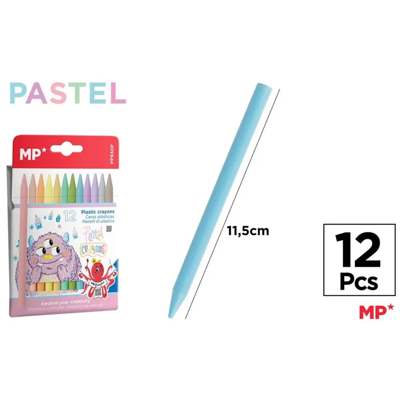 Cera Plastica Kids Colores Pastel 12u MP