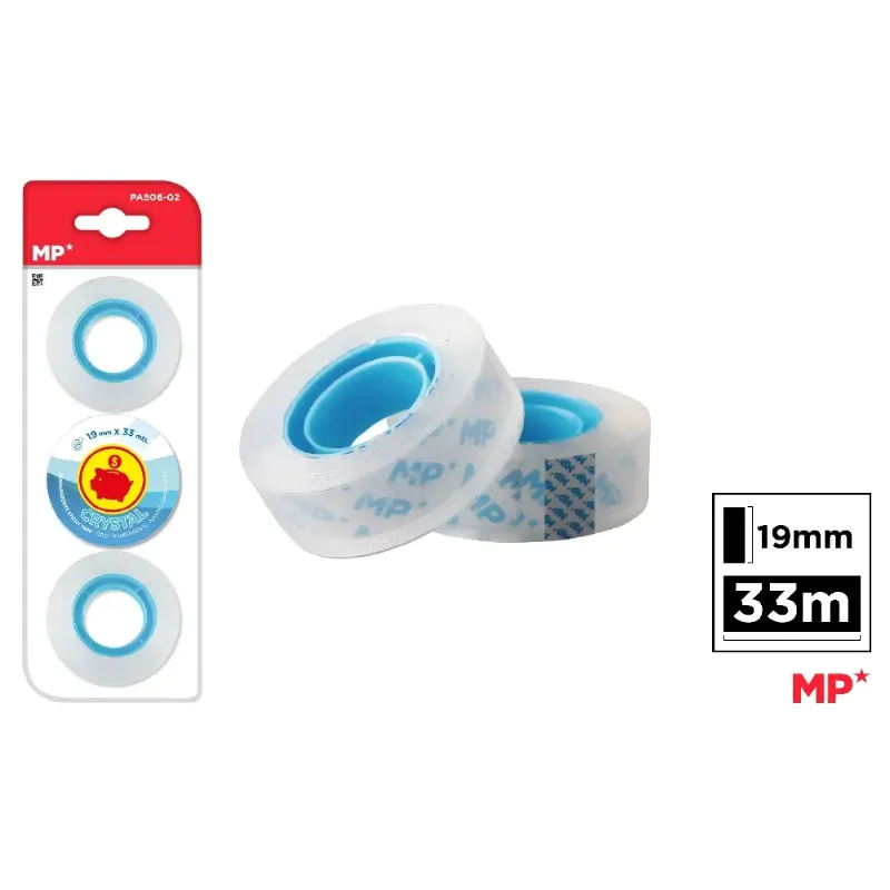 Cinta Adhesiva Cristal 19 mm x 33 m 3 Unidades