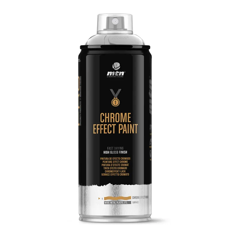 Spray de Pintura Efecto Cromado Plata MTN PRO