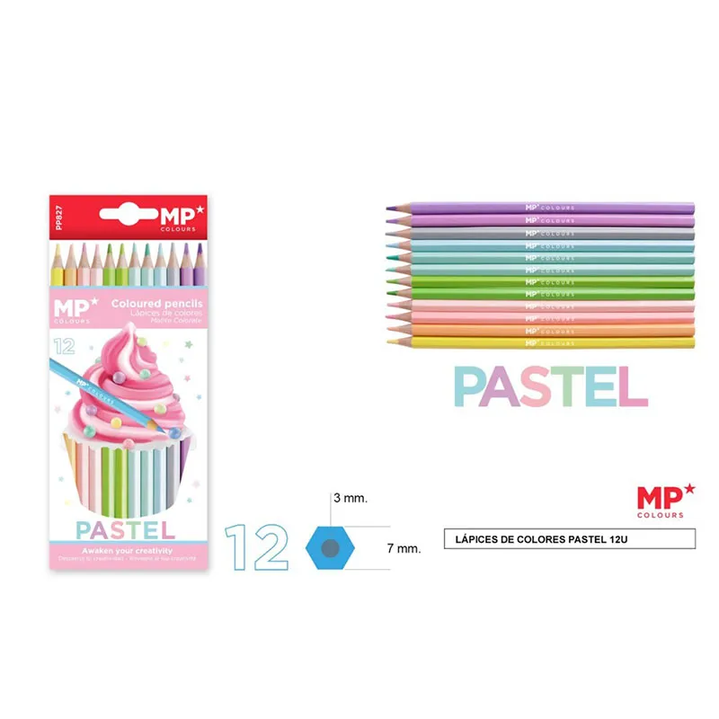 Lápices de Colores Pastel 12u