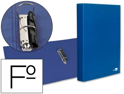 Carpeta de 2 anillas con compresor de plástico color azul