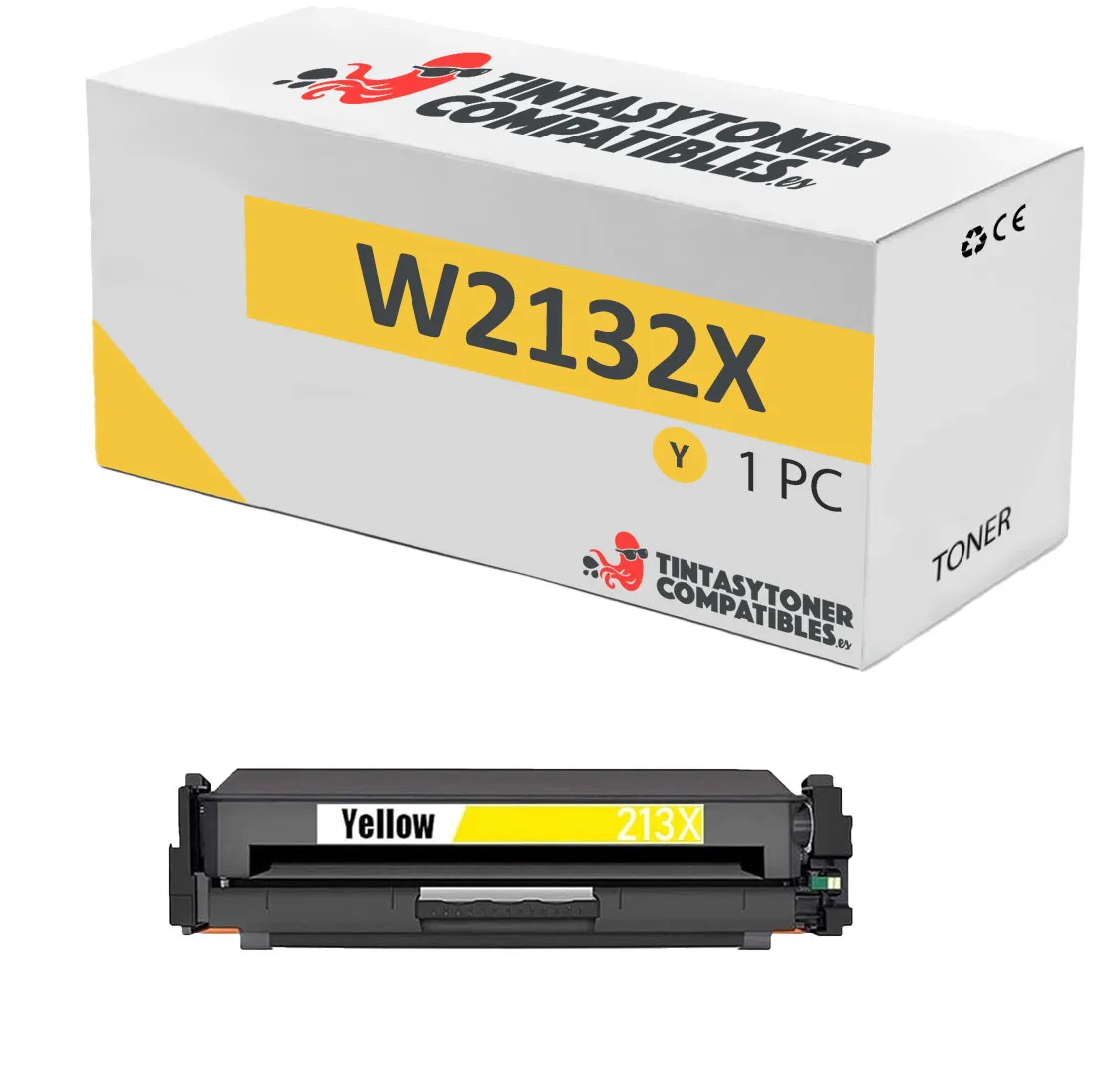 Tóner compatible HP HPW2132X Amarillo · 12.000 páginas