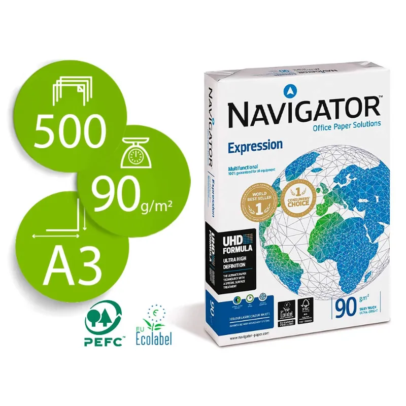 Papel A3 Navigator 90g 500 Hojas
