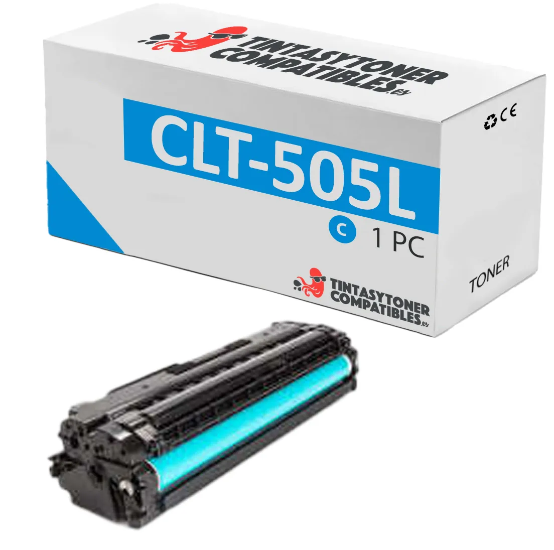Tóner compatible Samsung CLT-C505L Cian · 3.000 páginas