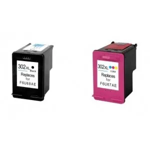 Pack 2 cartuchos de tinta compatibles HP 302 XL negro