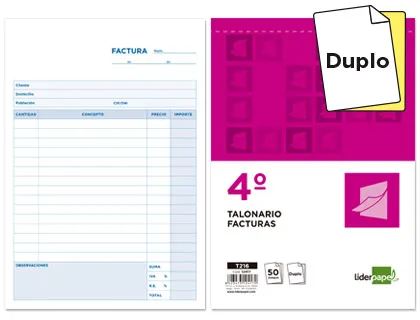 Talonario facturas Liderpapel