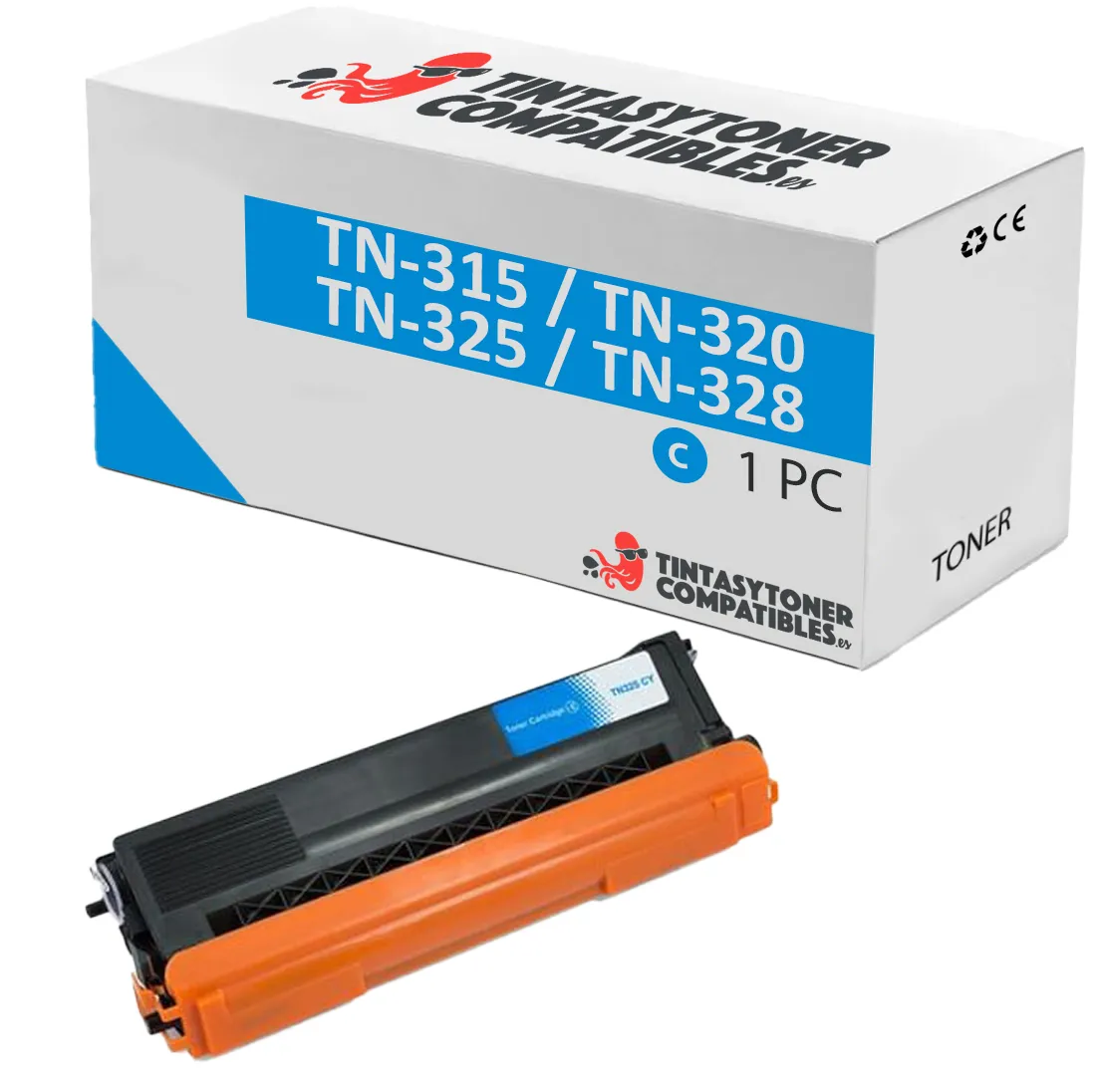 Tóner compatible Brother TN325C Cian · 3.500 páginas