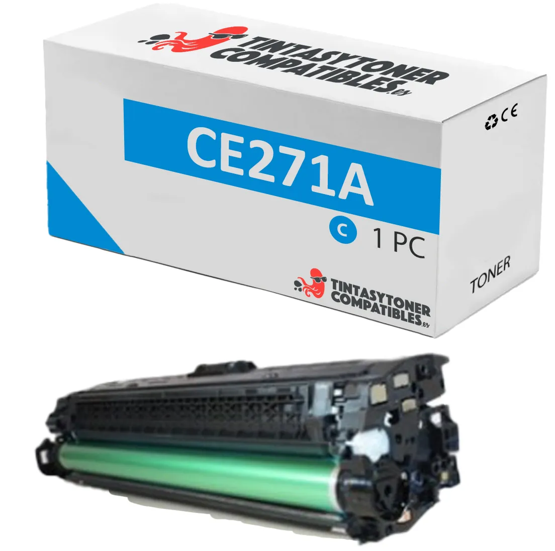 Tóner compatible HP CE271A Cian · 15.000 páginas