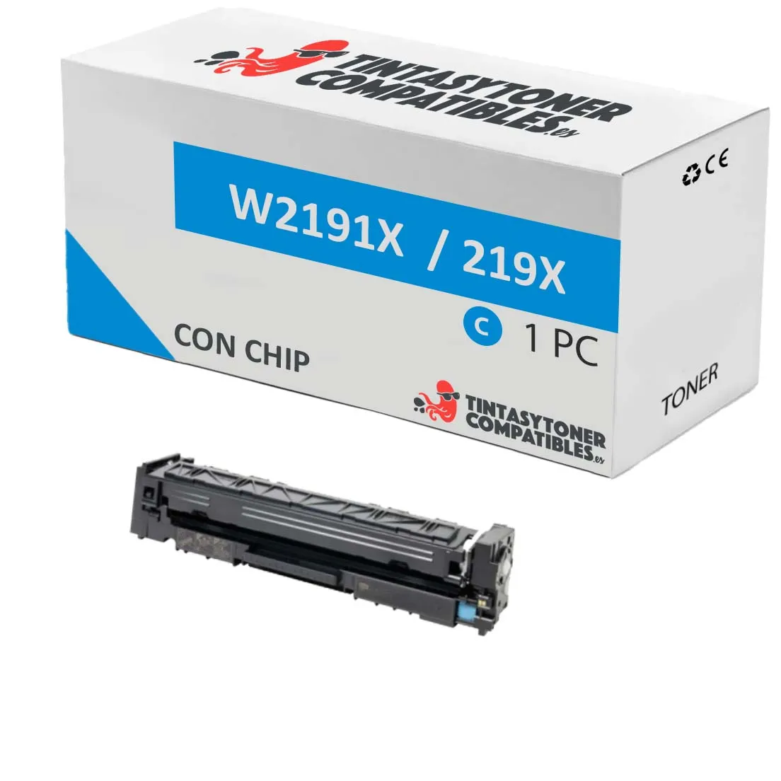 Tóner compatible HP HP219XC(Chip) Cian · 2.500 páginas