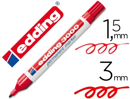 Edding rotulador permanente 3000 rojo