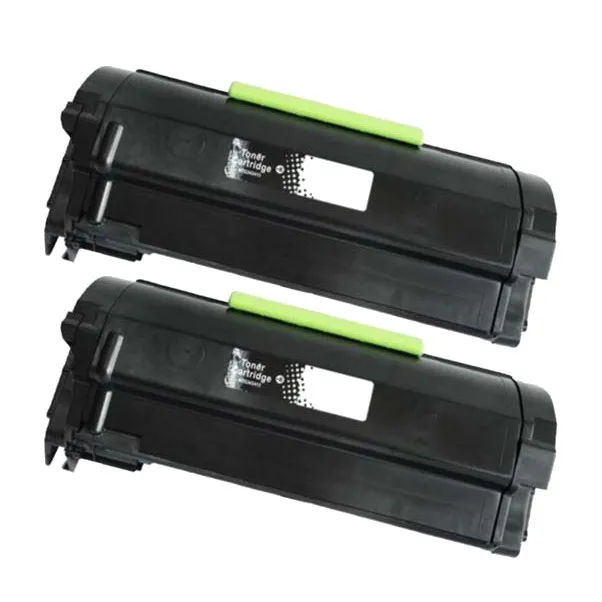 Pack 2 tóner compatibles Lexmark MX310 / MX410 / MX510 / MX511 / MX611 negro