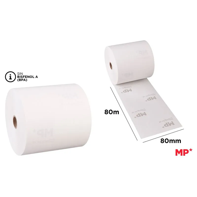 4 rollos papel termico 80 x 80 MM