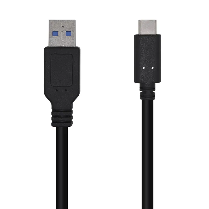Cable USB 3.1 Gen2 10Gbps 3A - Tipo USB-C/M-A Macho - 1.5m Negro Aisens