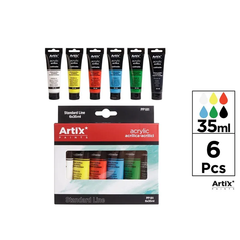 Pintura acrilica 6 tubos 35ML Artix