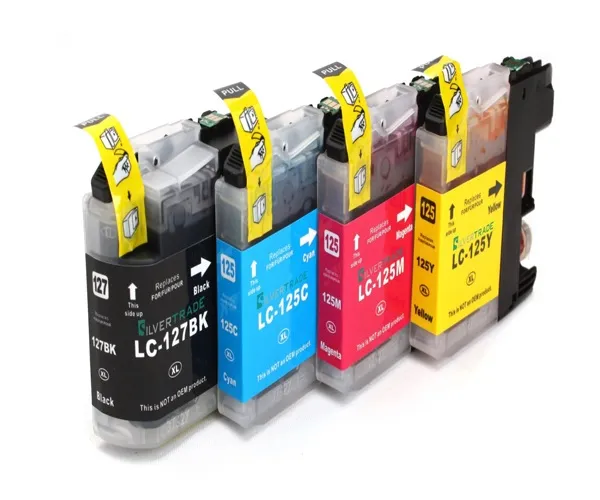 Pack 4 cartuchos de tinta compatibles Brother LC125XL/LC127XL amarillo, magenta, cian y negro