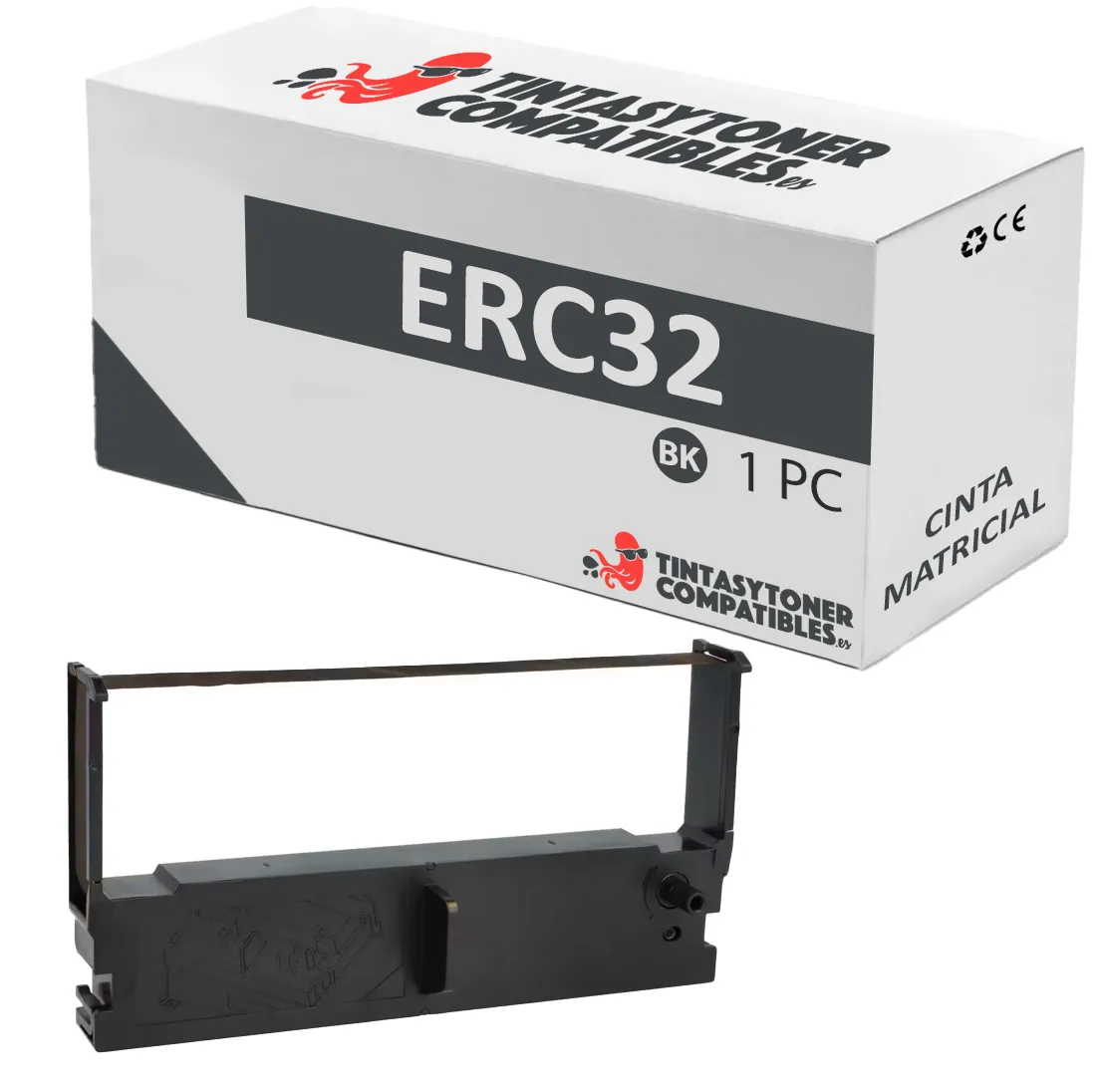 Cinta compatible Epson C43S015371 Negro · 12.7 mm * 8 m.