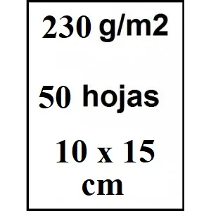 Papel Fotografico 10x15 230gr Glossy 50uds