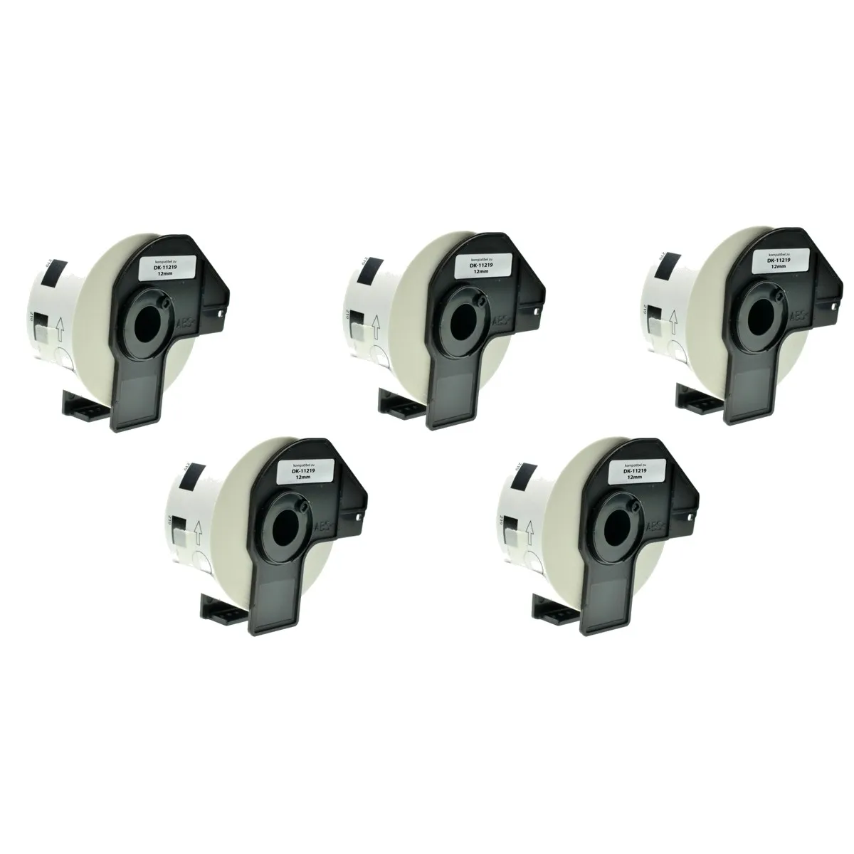 Pack 5 packs de etiquetas compatibles Brother DK-11219 Etiquetas Precortadas blanco