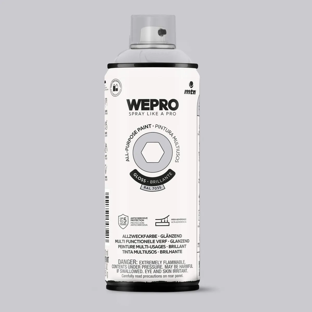 Spray MTN WEPRO Solvent Brillante GRIS ALASKA - RAL 7035