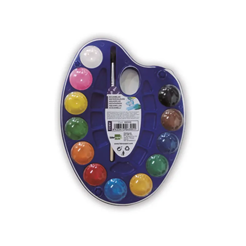 LIDERPAPEL Acuarela 12 colores con pincel
