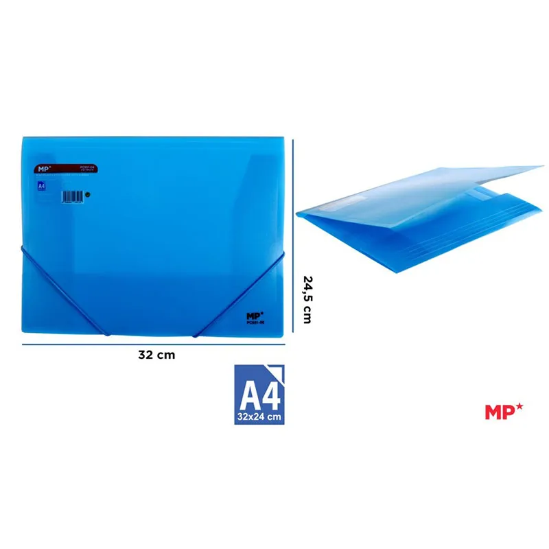 Carpeta con gomas y solapas A4 azul MP
