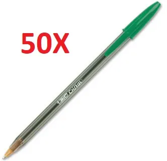Pack 50 unidades Bic cristal bolígrafo de tinta verde