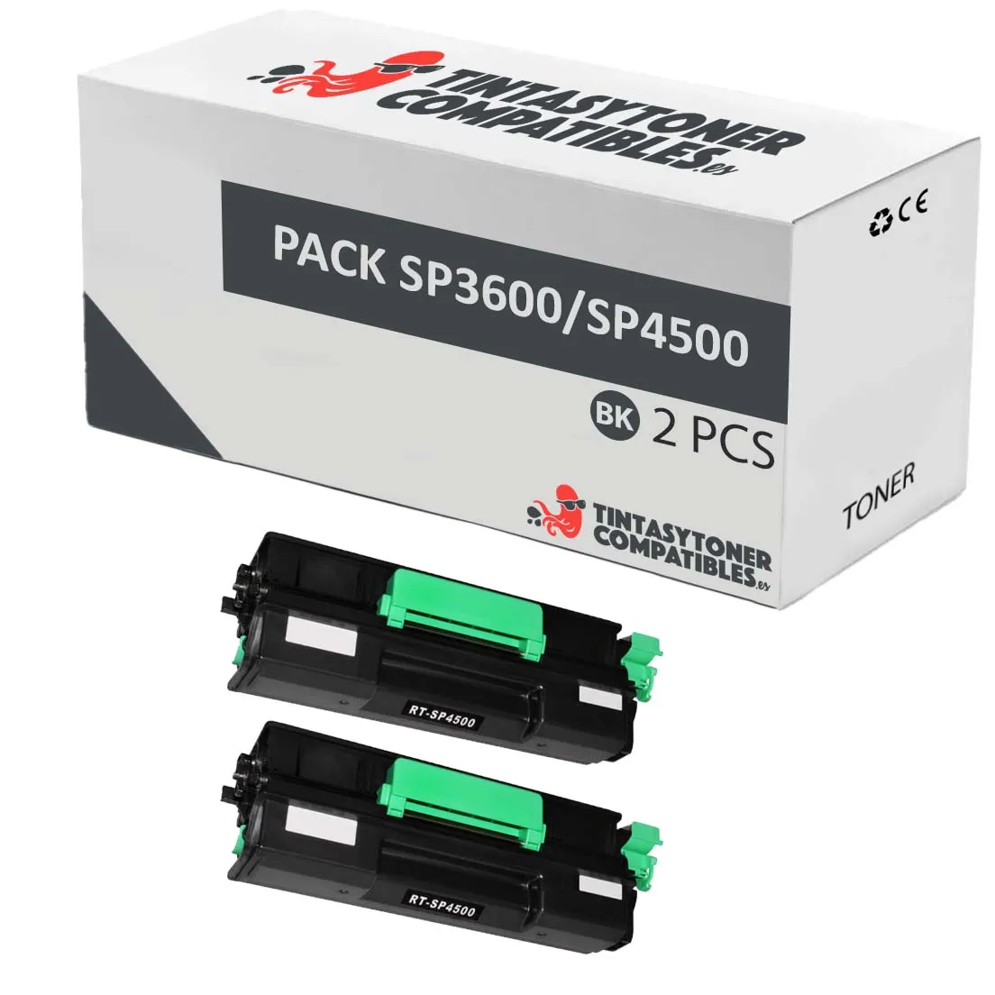 Tóner compatible Ricoh SP3600-2X Negro · 212.000 páginas