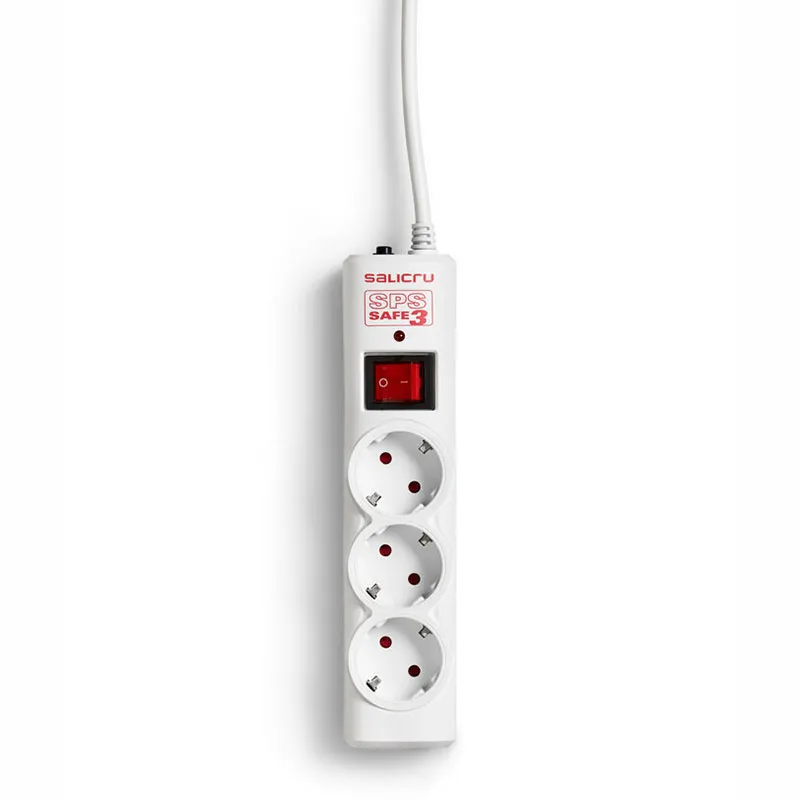 Regleta con Protectores Eléctricos Activos de Ultima Generación con 3 Tomas Salicru SPS SAFE 3