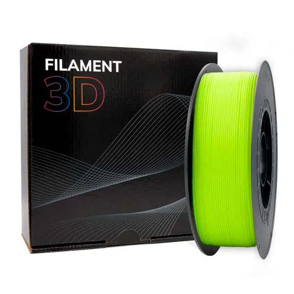 Filamento 3D - PLA - Color: Amarillo Fluorescente - 1.75 mm / 1 kg