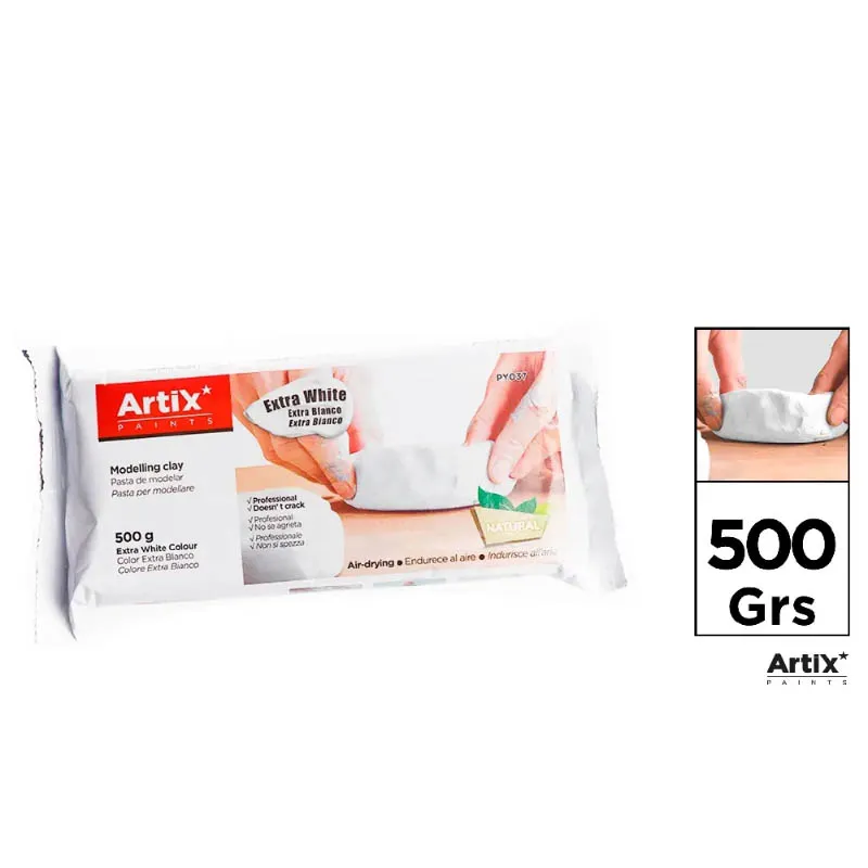 Arcilla Natural Endurecible 500 g Extra Blanco