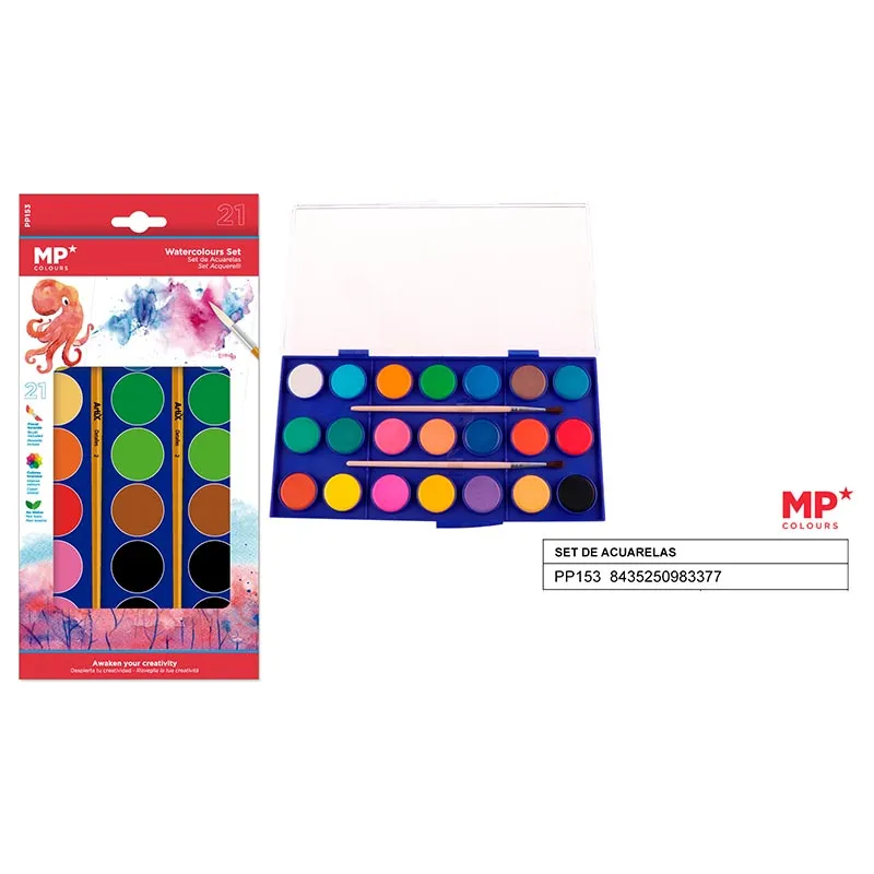 Pintura acuarela 21 colores MP