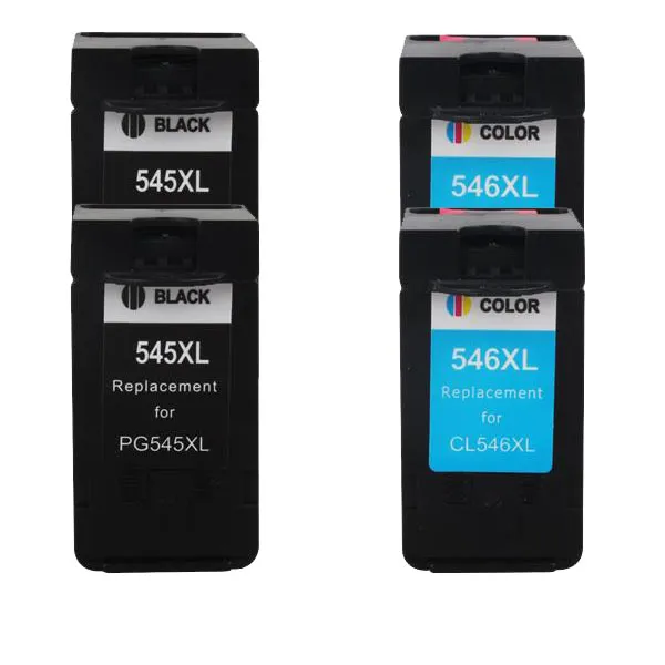 Pack 4 cartuchos de tinta compatibles Canon CL-546 XL/PG-545XL negro