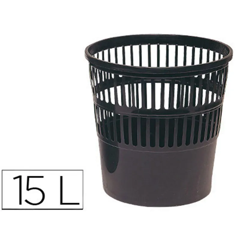 Papelera de plástico 119 negra