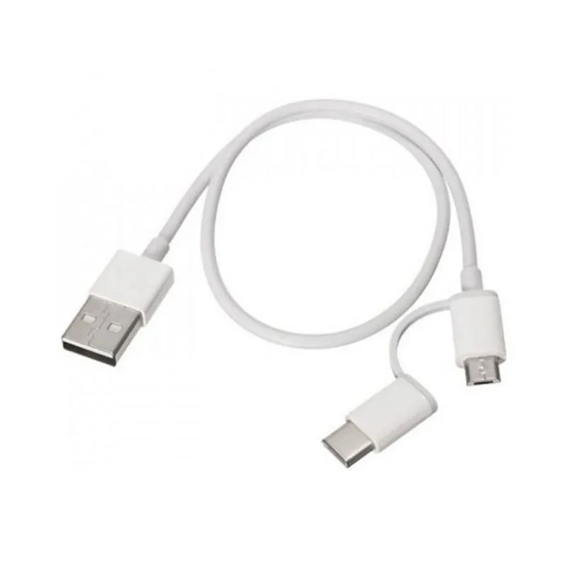 Cable USB-A a MicroUSB con Adaptador a USB-C 1m Blanco Xiaomi