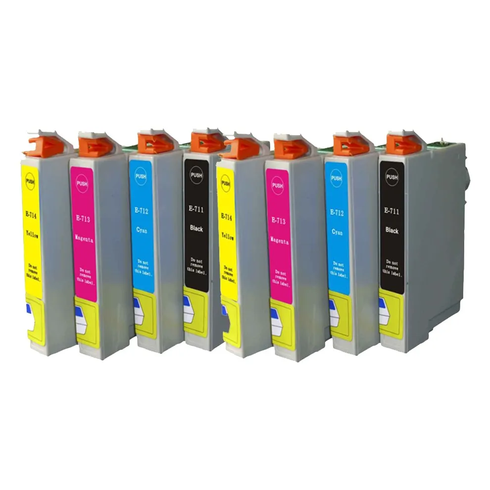Pack 8 cartuchos de tinta compatibles Epson T0711/T0712/T0713/T0714 negro, cian, magenta y amarillo