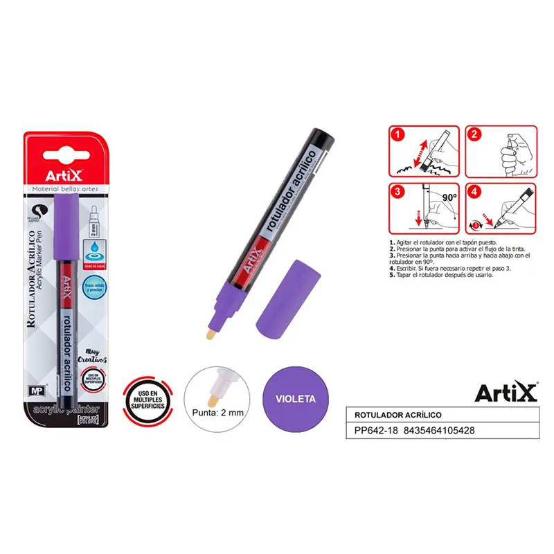 Rotulador pintura acrilica violeta Artix