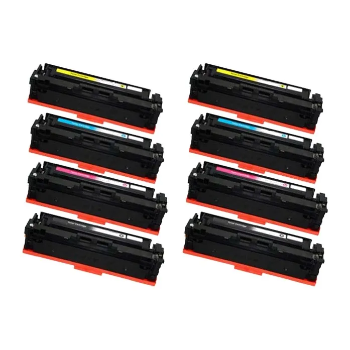 Pack 8 tóner compatibles HP CF540X (203X)/CF541X (203X)/CF542X (203X)/CF543X (203X) negro, cian, amarillo y