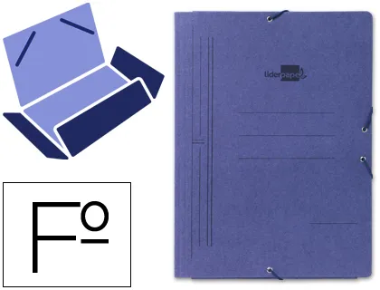 Liderpapel carpeta con gomas azul formato folio