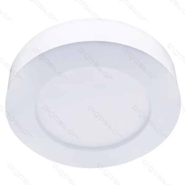 Plafón LED circular E6 slim / 6W luz fría 6000K (D122*H34.5mm) marco blanco de superficie