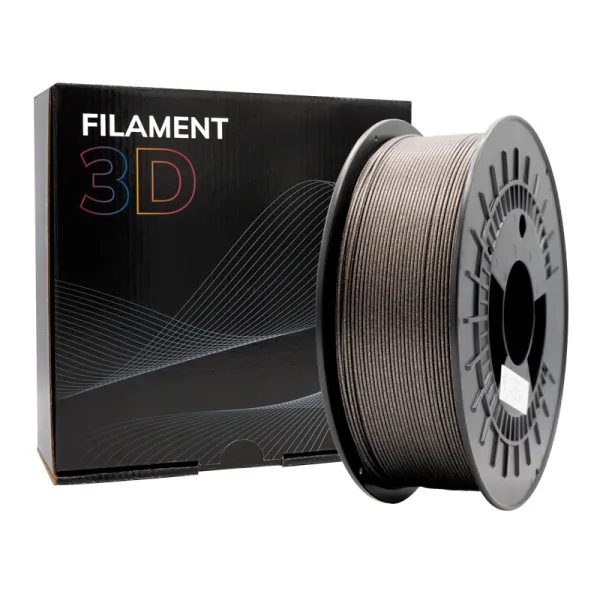 Filamento 3D - PLA GLITTER - Color: Negro - 1.75 mm / 1 kg
